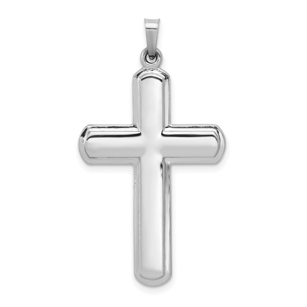 Latin Cross Pendant in Polished 14k White Gold