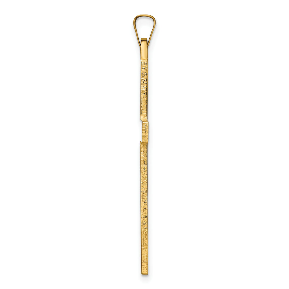 14k Solid Polished Cross Pendant