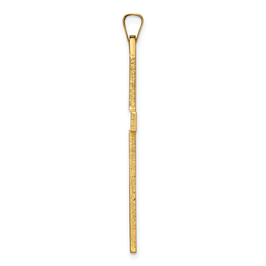 14k Solid Polished Cross Pendant