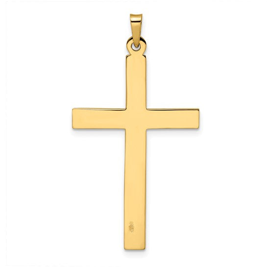 14k Solid Polished Cross Pendant