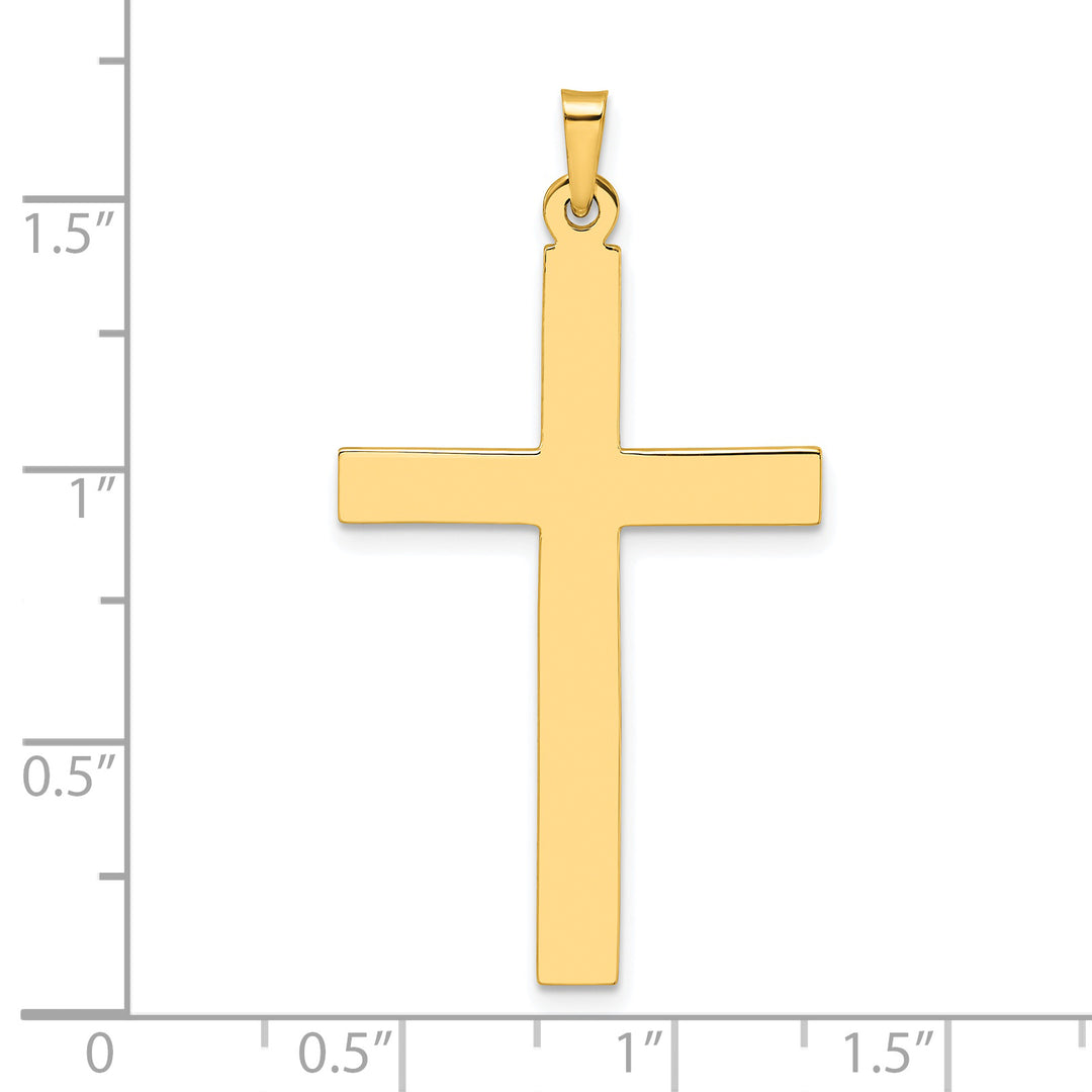 14k Solid Polished Cross Pendant