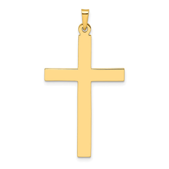 14k Solid Polished Cross Pendant