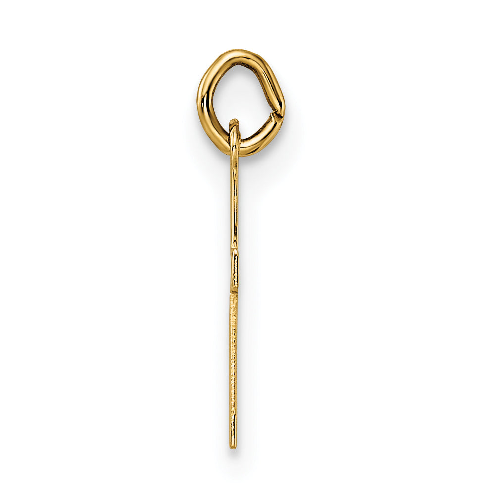 Solid Polished Cross Pendant in 14k Yellow Gold