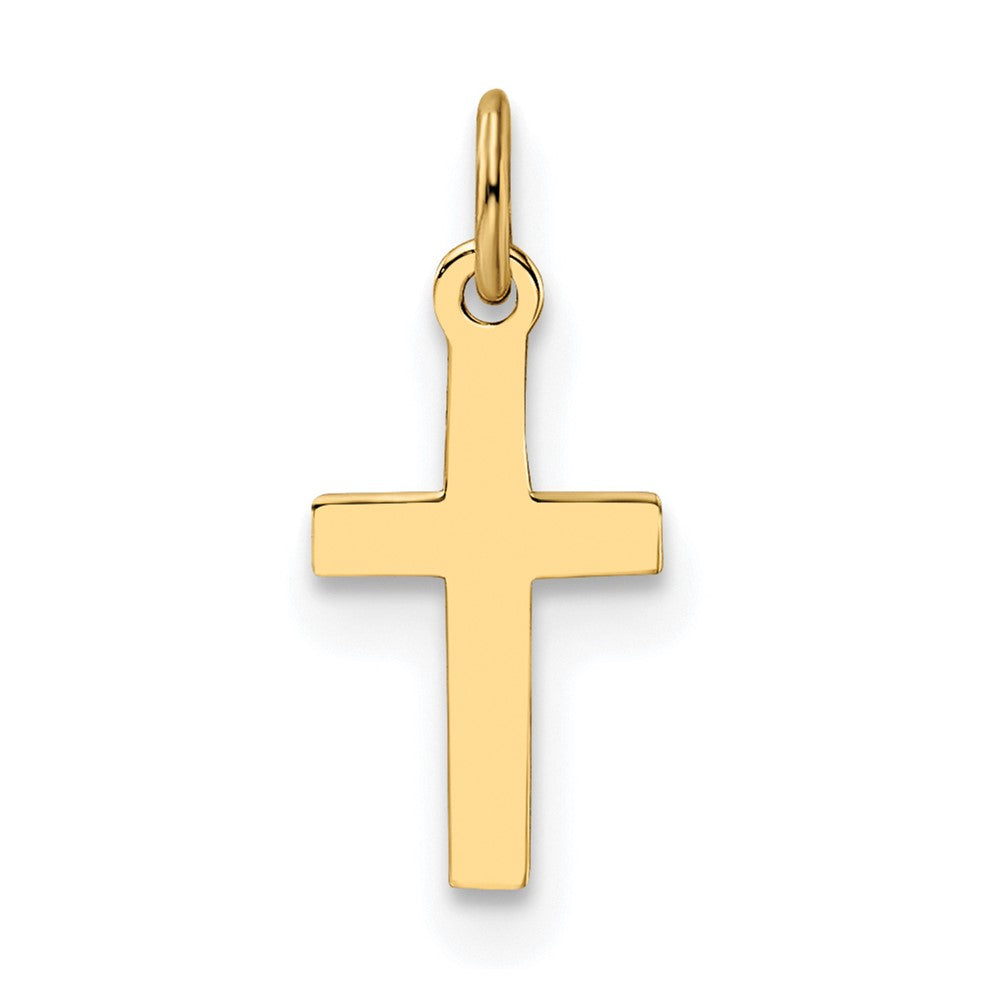 Solid Polished Cross Pendant in 14k Yellow Gold