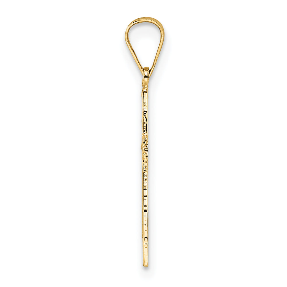Polished Solid 14k Gold Cross Pendant