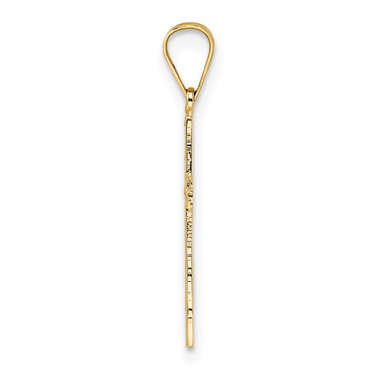 Polished Solid 14k Gold Cross Pendant