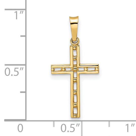 Polished Solid 14k Gold Cross Pendant