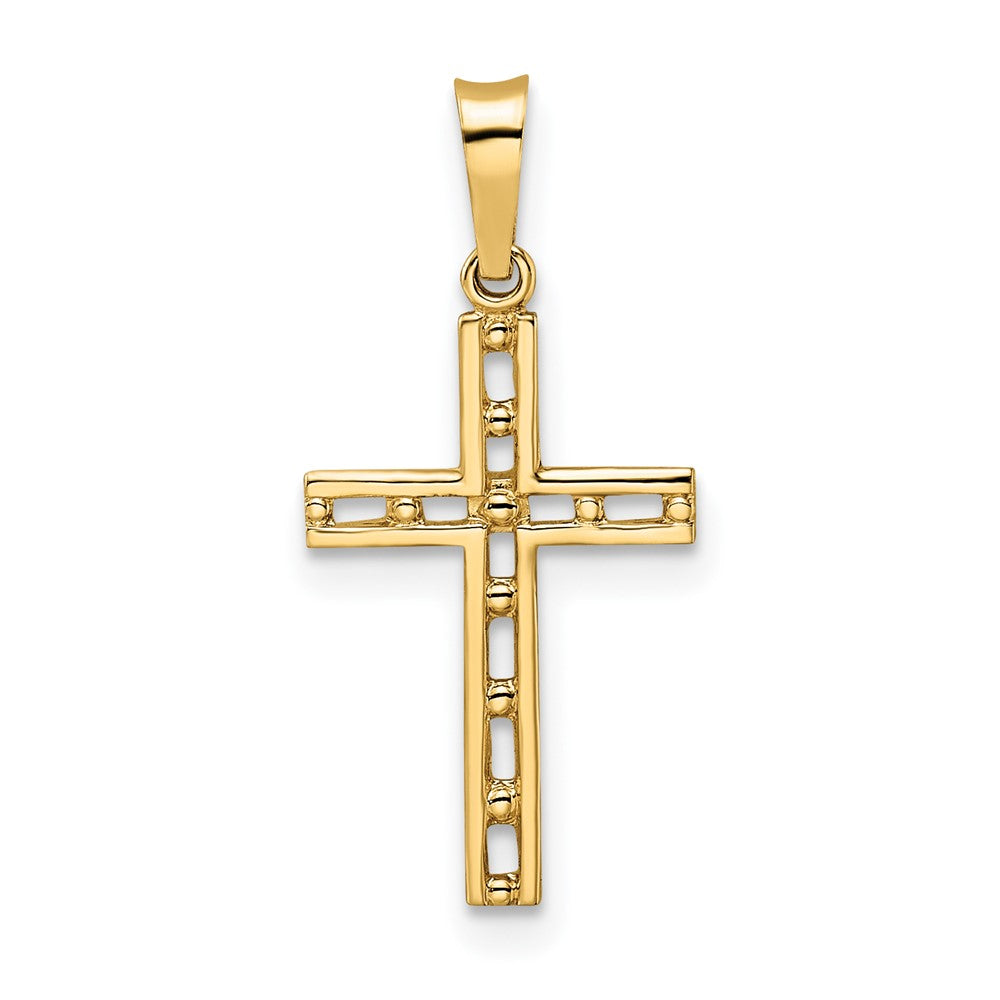 Polished Solid 14k Gold Cross Pendant
