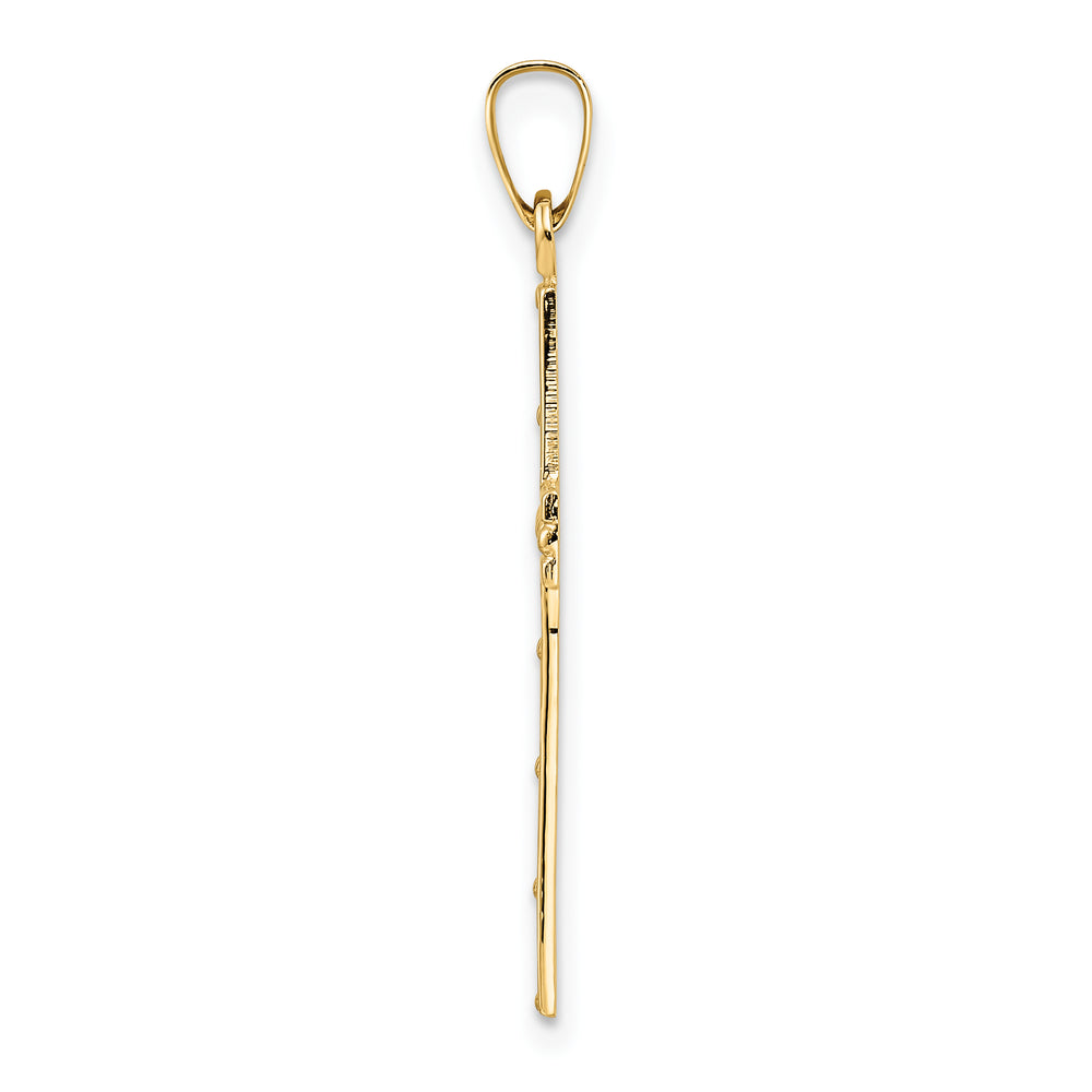 14K Gold Polished Solid Cross Pendant