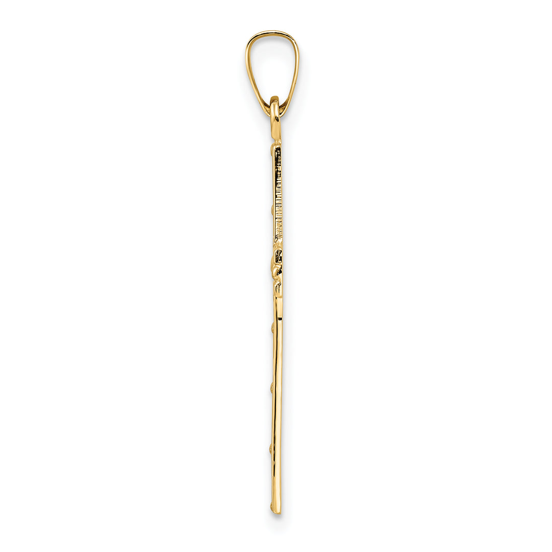 14K Gold Polished Solid Cross Pendant