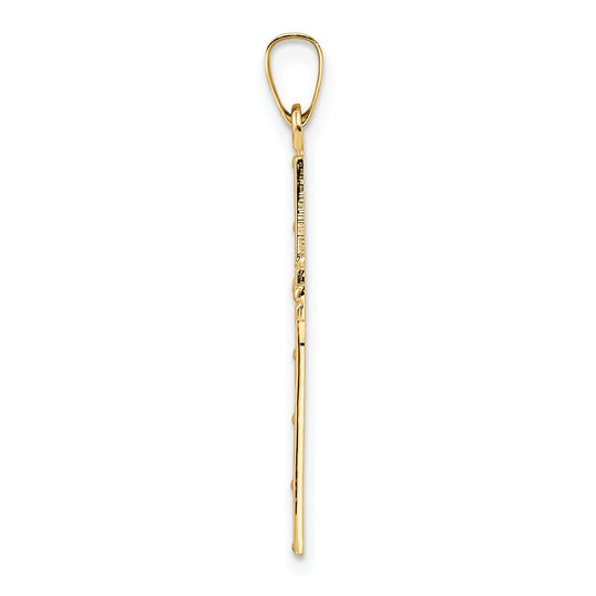 14K Gold Polished Solid Cross Pendant