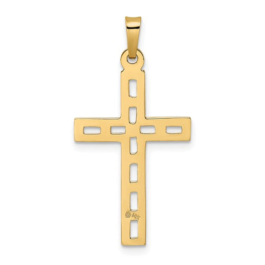 14K Gold Polished Solid Cross Pendant