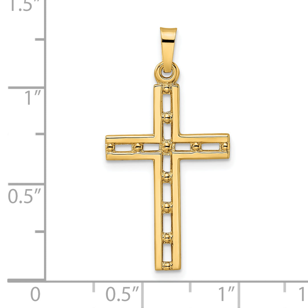 14K Gold Polished Solid Cross Pendant