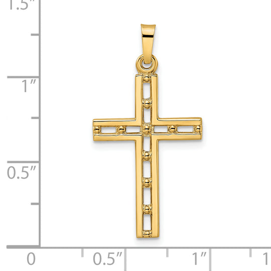 14K Gold Polished Solid Cross Pendant