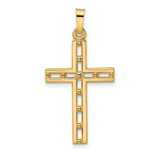 14K Gold Polished Solid Cross Pendant