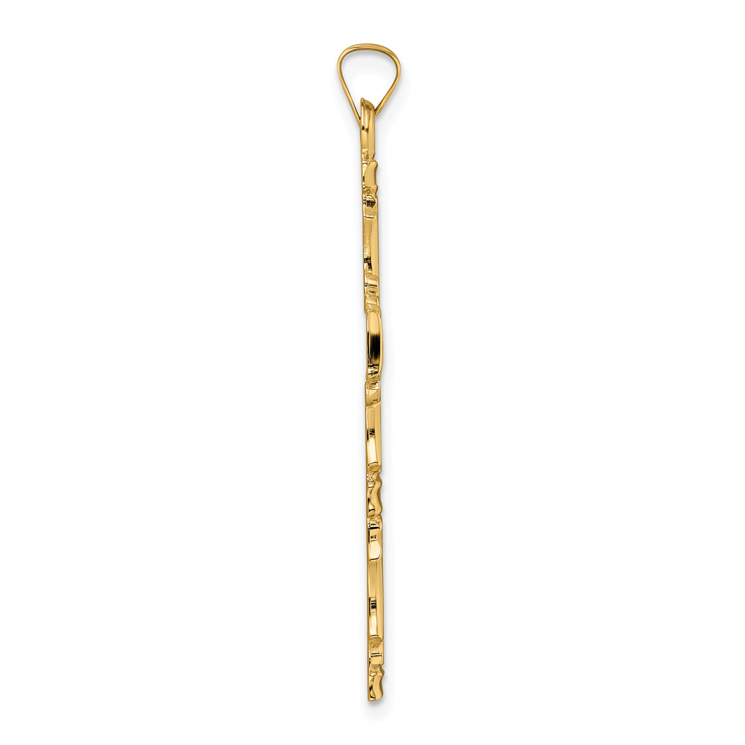 Elegant Design Cross Pendant in Polished 14k Yellow Gold