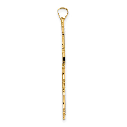 Elegant Design Cross Pendant in Polished 14k Yellow Gold