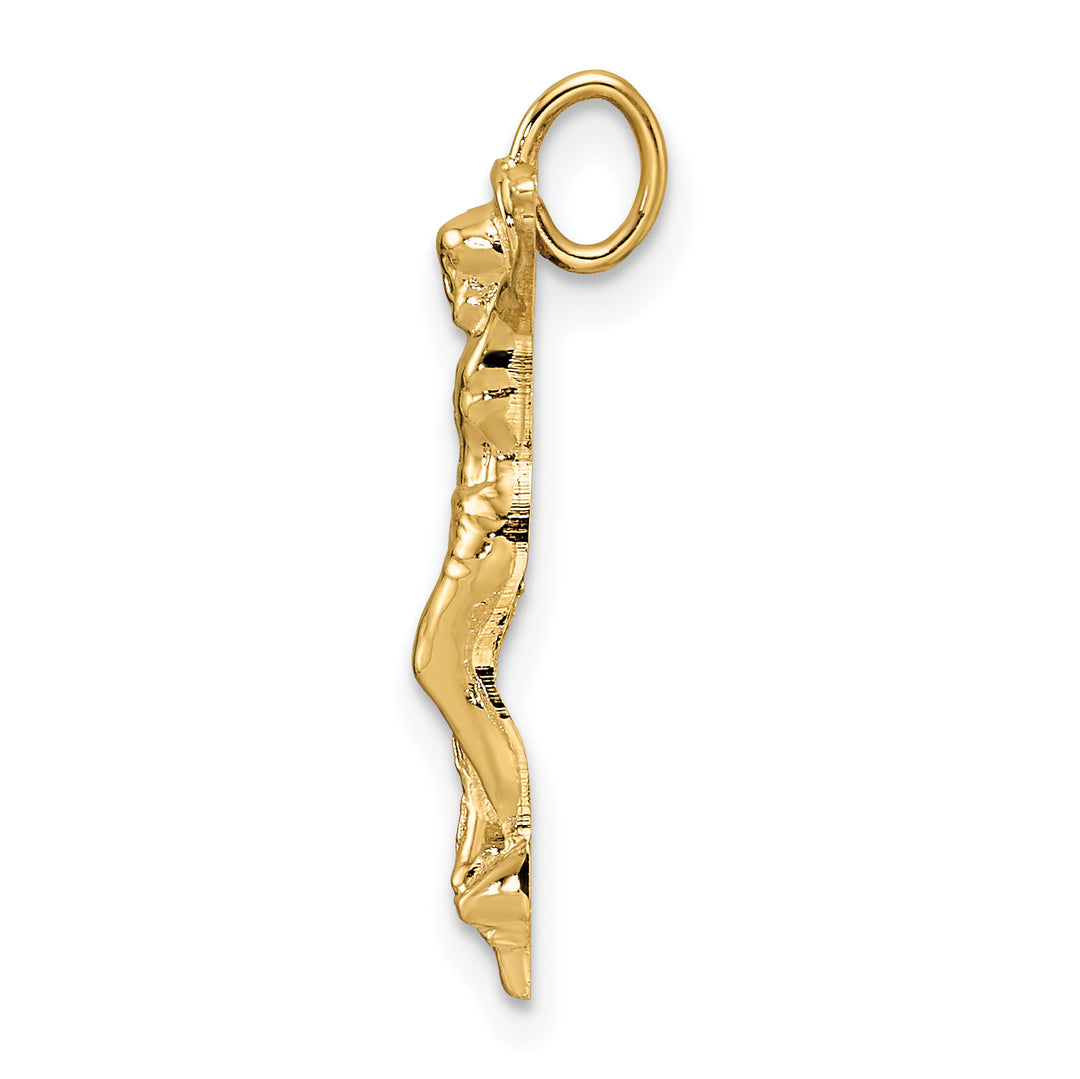 Solid 14K Yellow Gold Risen Christ Chain Slider