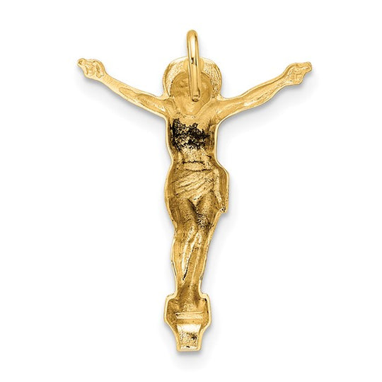 Solid 14K Yellow Gold Risen Christ Chain Slider