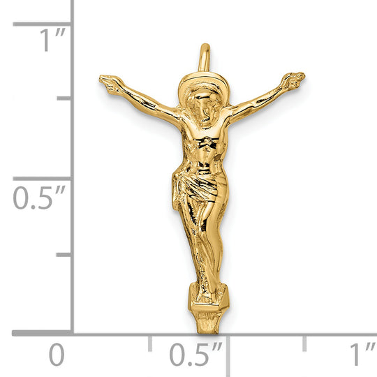 Solid 14K Yellow Gold Risen Christ Chain Slider