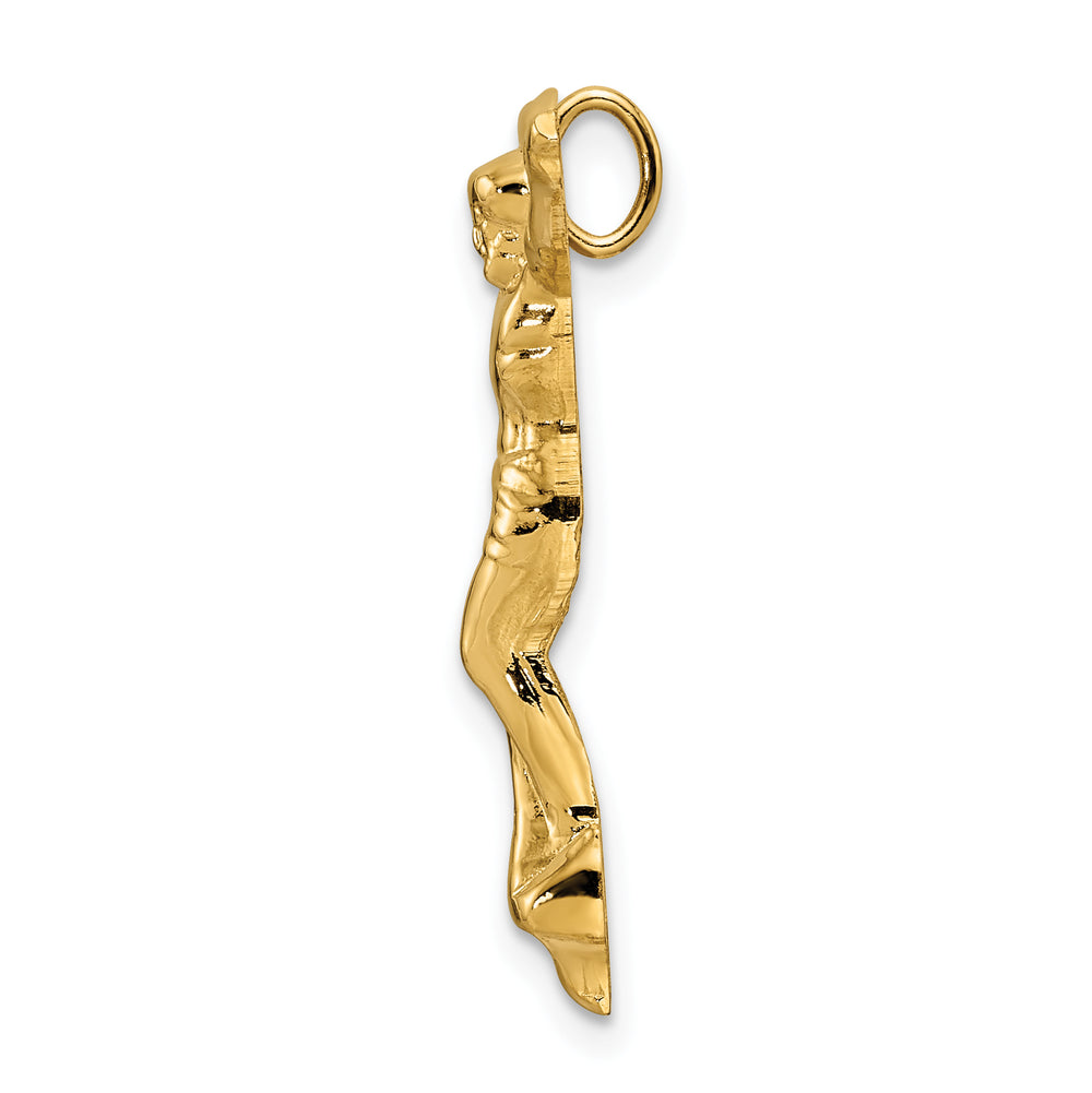 Risen Christ Pendant in Solid Polished 14K Yellow Gold