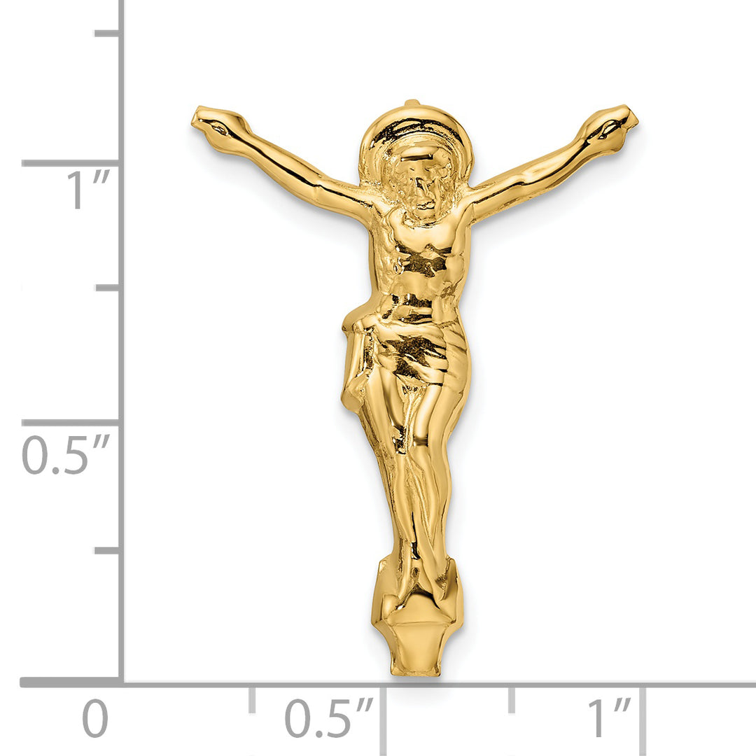 Risen Christ Pendant in Solid Polished 14K Yellow Gold