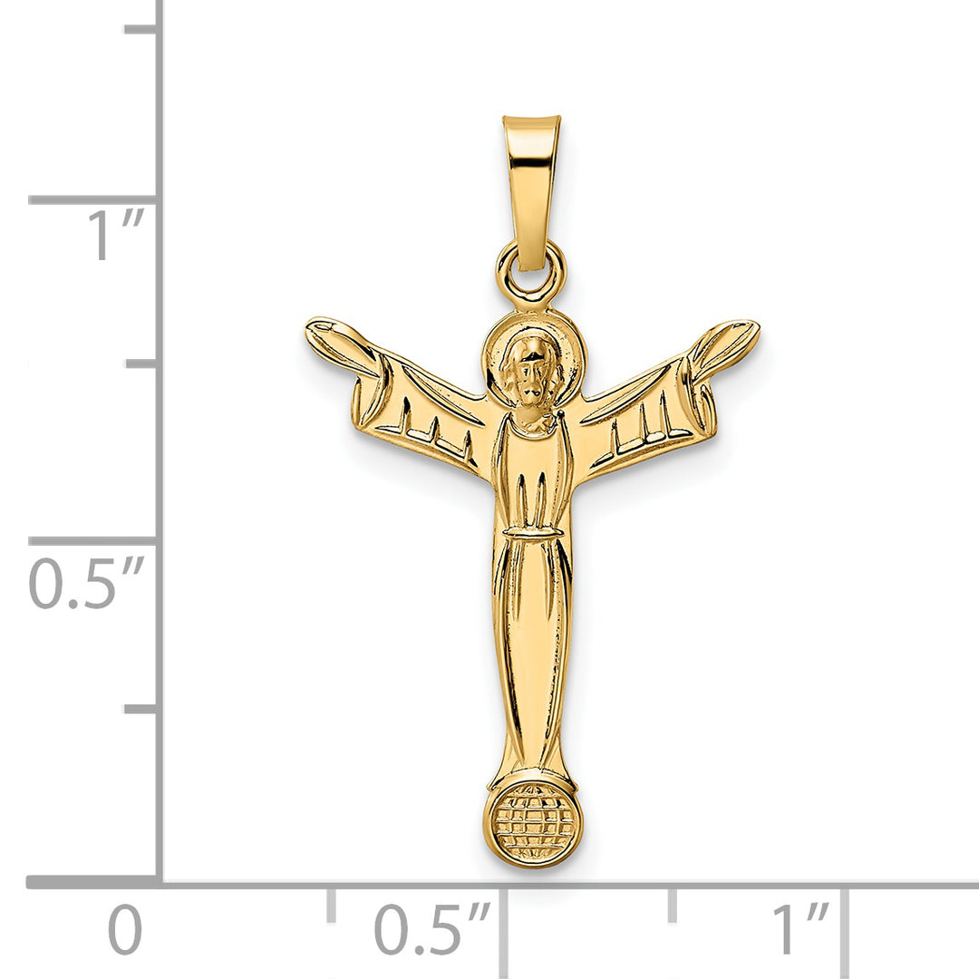 Solid 14K Gold Risen Christ Pendant