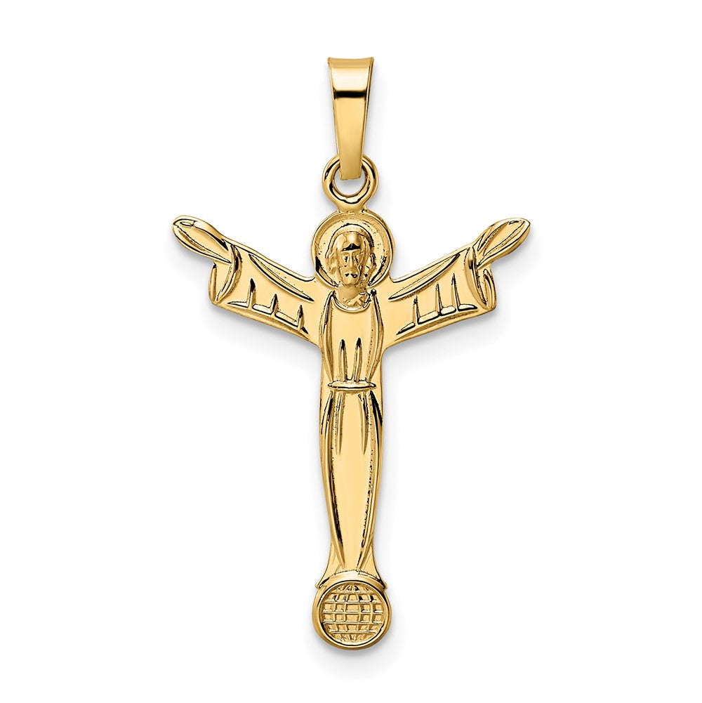 Solid 14K Gold Risen Christ Pendant