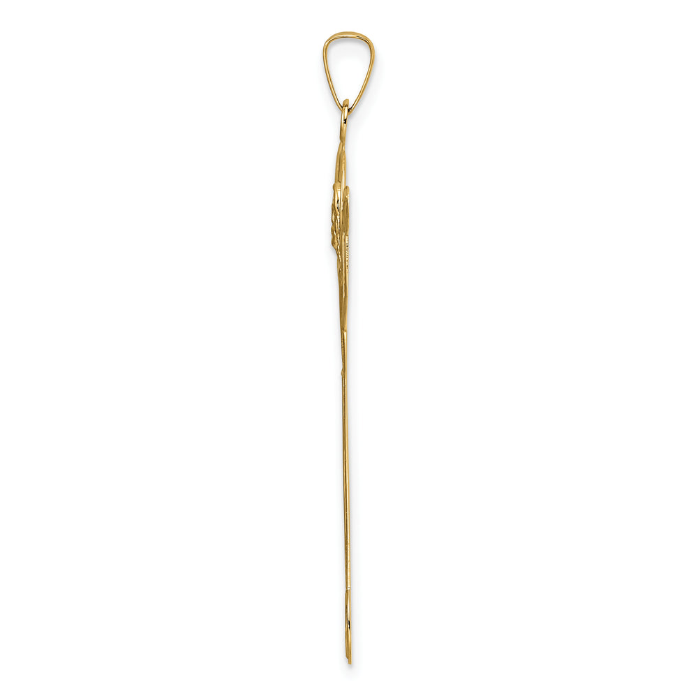 Solid Polished 14K Gold Risen Christ Pendant