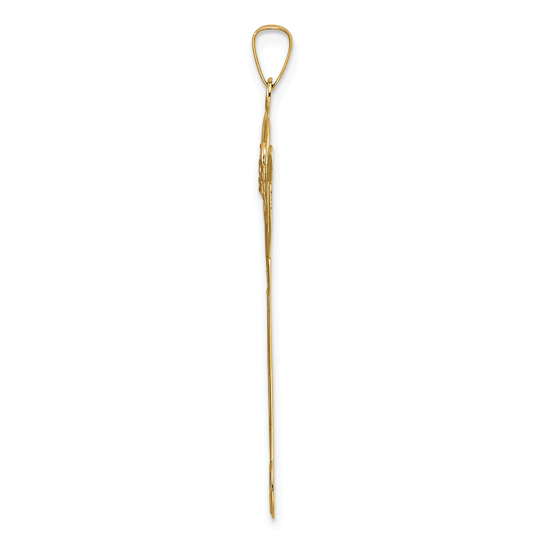 Solid Polished 14K Gold Risen Christ Pendant