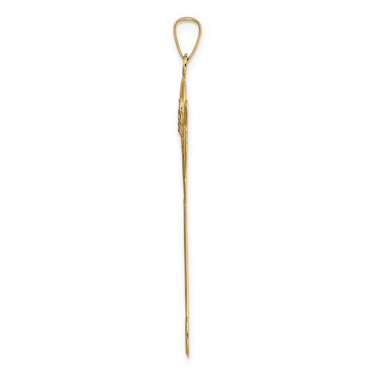 Solid Polished 14K Gold Risen Christ Pendant