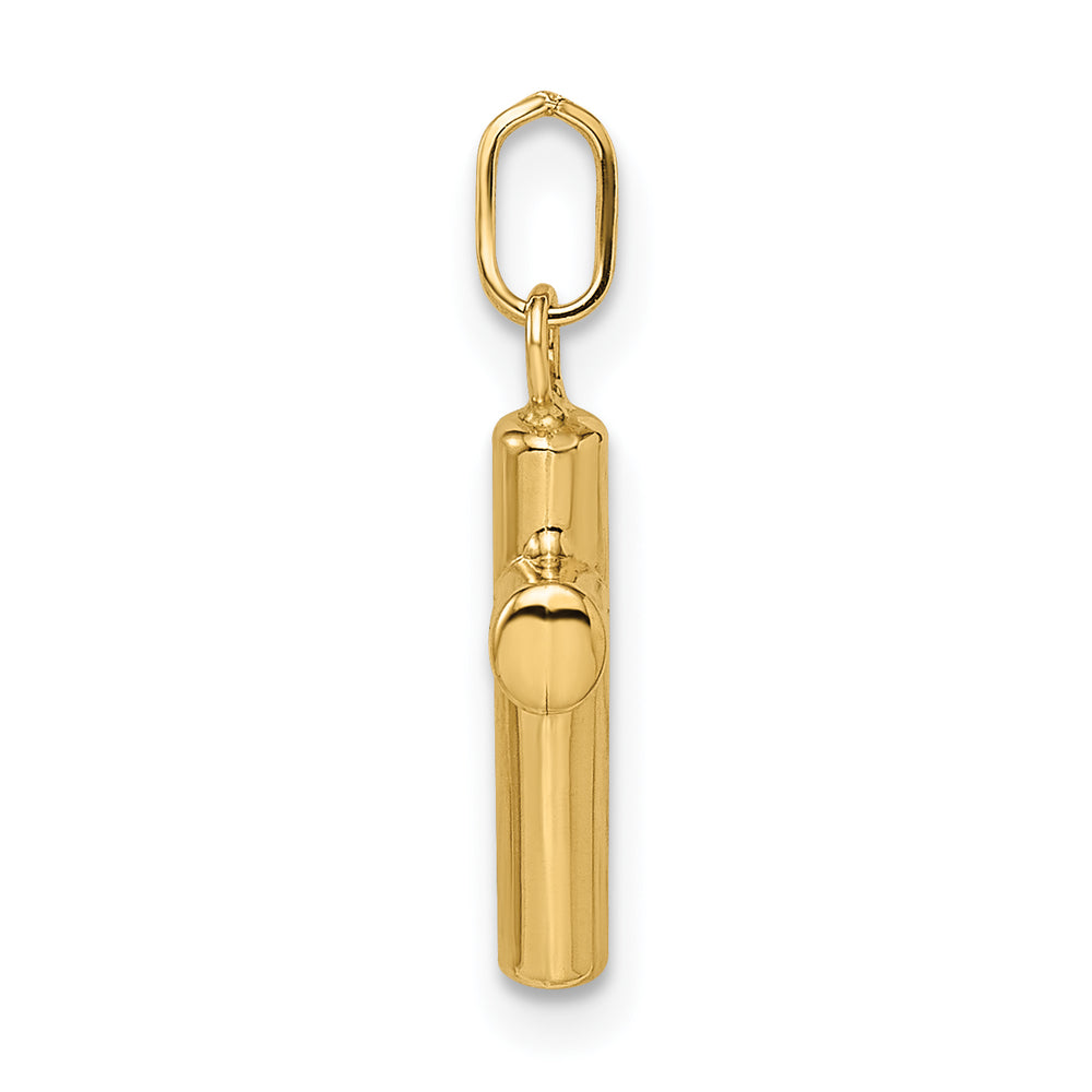 14k Yellow Gold Polished Puffed Cross Pendant