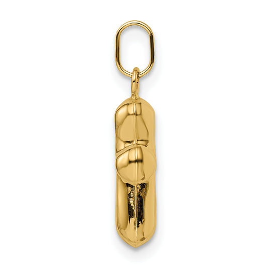 14k Yellow Gold Polished Puffed Cross Pendant