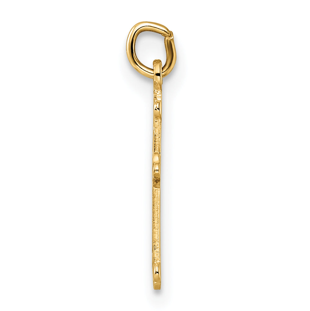 Colgante de Cruz en Forma de Diamante Sólida en Oro Amarillo de 14K