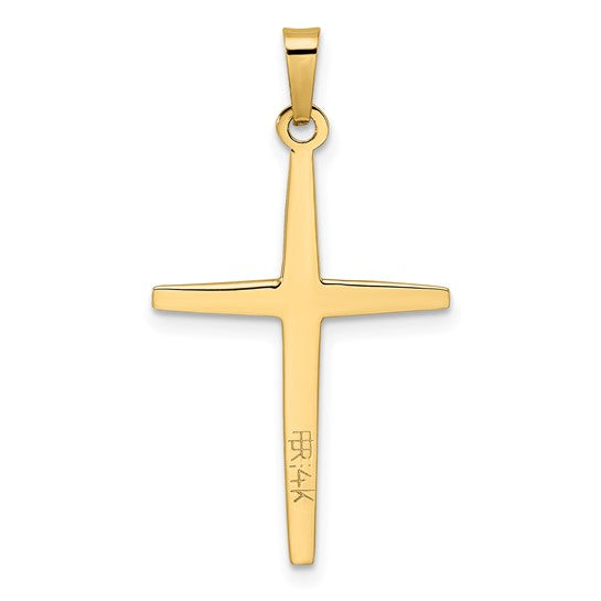 Solid 14K Two-Tone Gold Double Cross Pendant