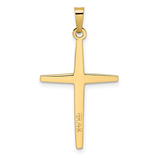 Solid 14K Two-Tone Gold Double Cross Pendant