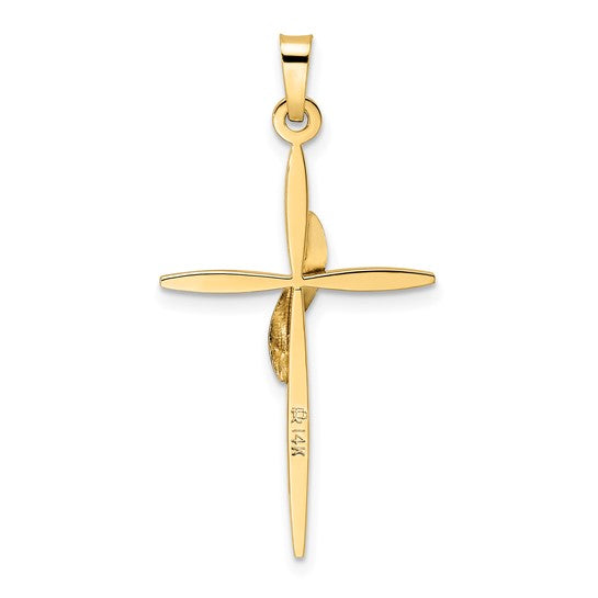 Solid 14k Two-Tone Gold Methodist Cross Pendant