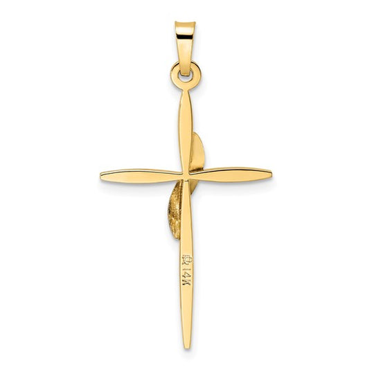 Solid 14k Two-Tone Gold Methodist Cross Pendant