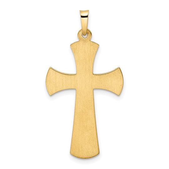 Hollow INRI Crucifix Pendant in 14k Two-Tone Gold with White Rhodium