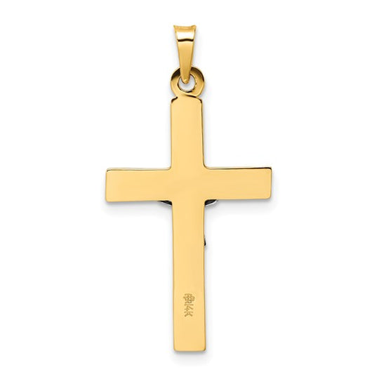 Colgante Crucifijo INRI en Oro Bicolor  14K Pulido y Sólido