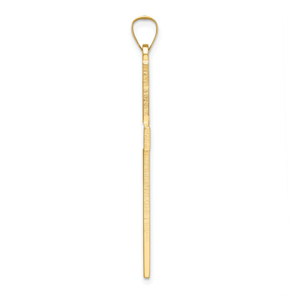 Solid Polished 14k Yellow Gold Cross Pendant