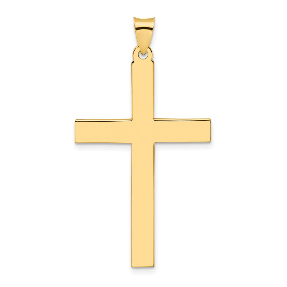 Solid Polished 14k Yellow Gold Cross Pendant