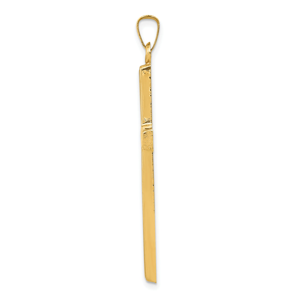Hollow Cross Pendant in 14k Yellow Gold