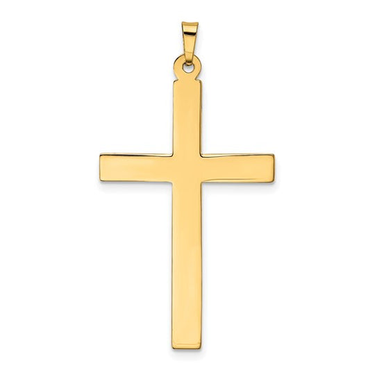 Hollow Cross Pendant in 14k Yellow Gold