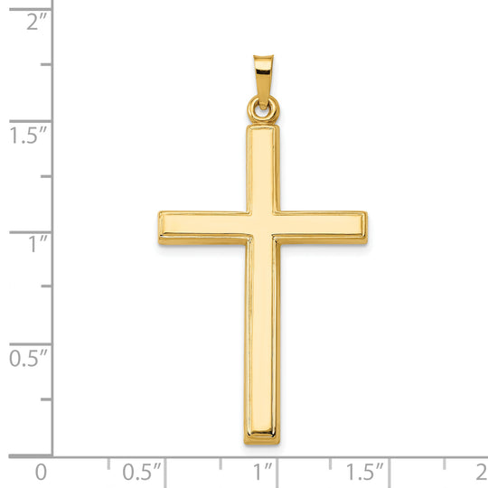 Hollow Cross Pendant in 14k Yellow Gold