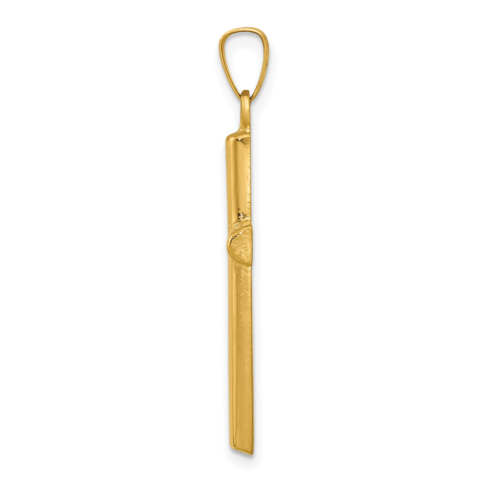 14k Yellow Gold Hollow Cross Pendant