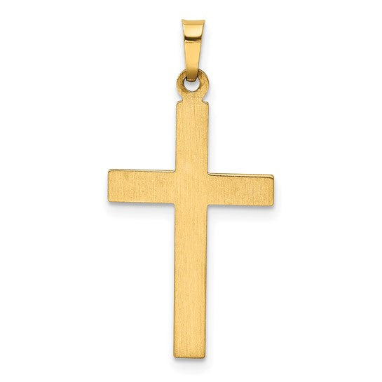 14k Yellow Gold Hollow Cross Pendant