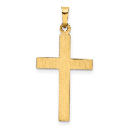 14k Yellow Gold Hollow Cross Pendant