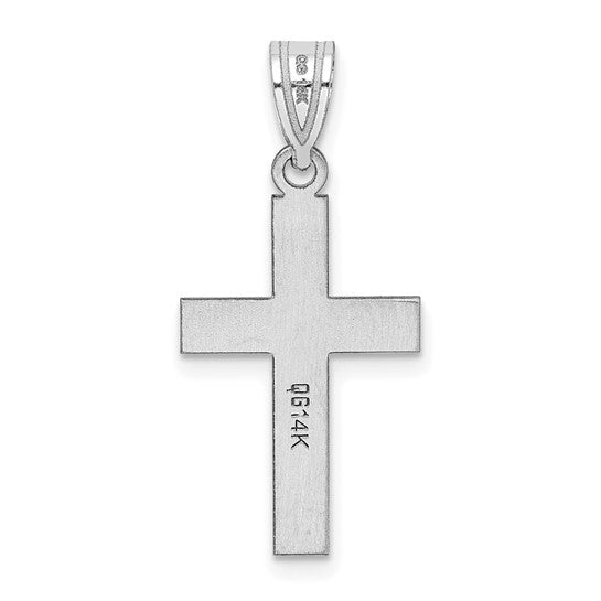 Polished Cross Pendant in 14K White Gold