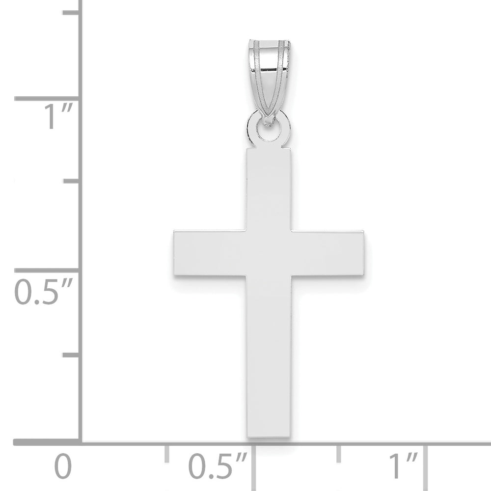 Polished Cross Pendant in 14K White Gold